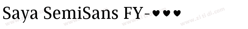 Saya SemiSans FY字体转换 Saya SemiSans FY字体转换